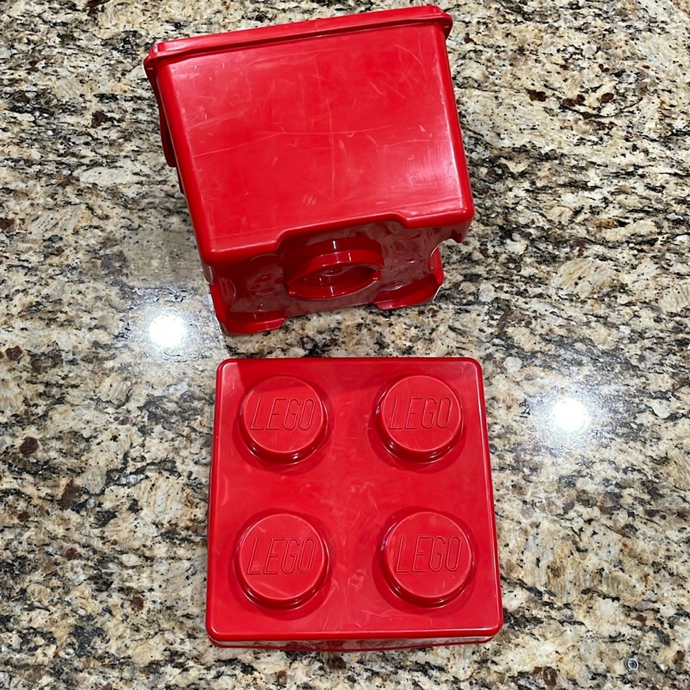 LEGO Storage Case 4 Stud Red Container Plastic Bin Box - Picture 8 of 13